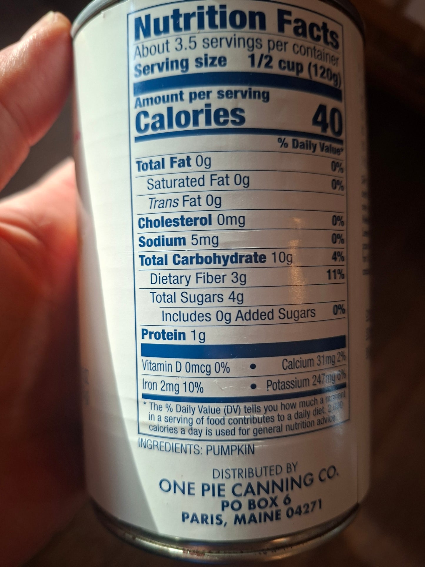 One Pie pure Pumpkin