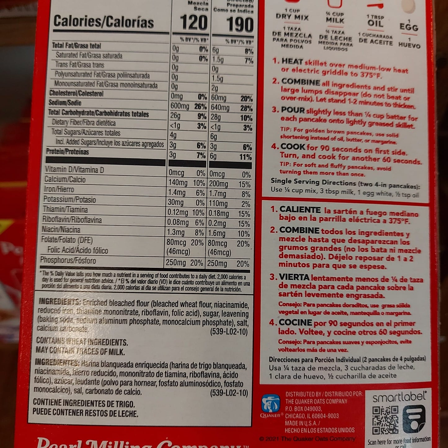Pearl Milling Company Pancake Mix Original complete